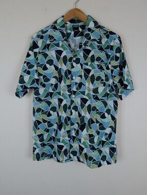 Todd Snyder Multicolored Kaleidoscope Short Sleeve Button Up Shirt